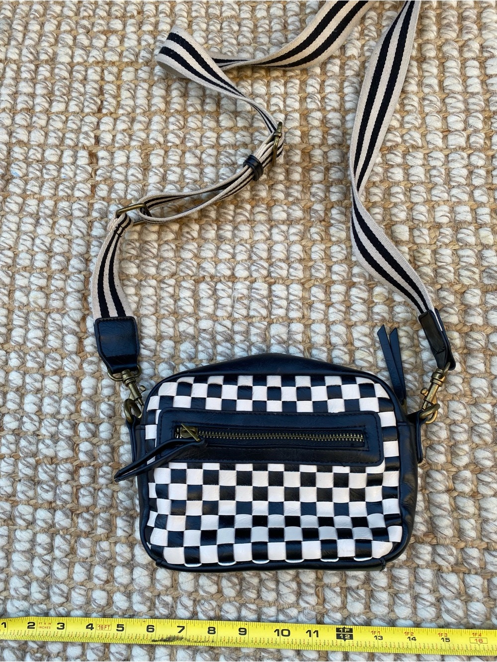 Universal Thread Black & White Checkerboard Crossbody Bag